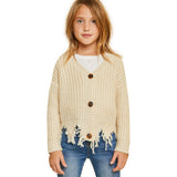 Distressed Cropped Cardigan - Denny's