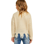 Distressed Cropped Cardigan - Denny's