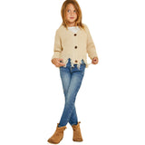 Distressed Cropped Cardigan - Denny's