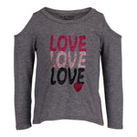 Long Sleeve Cold Shoulder with Love Love Love - Denny's