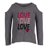 Long Sleeve Cold Shoulder with Love Love Love - Denny's