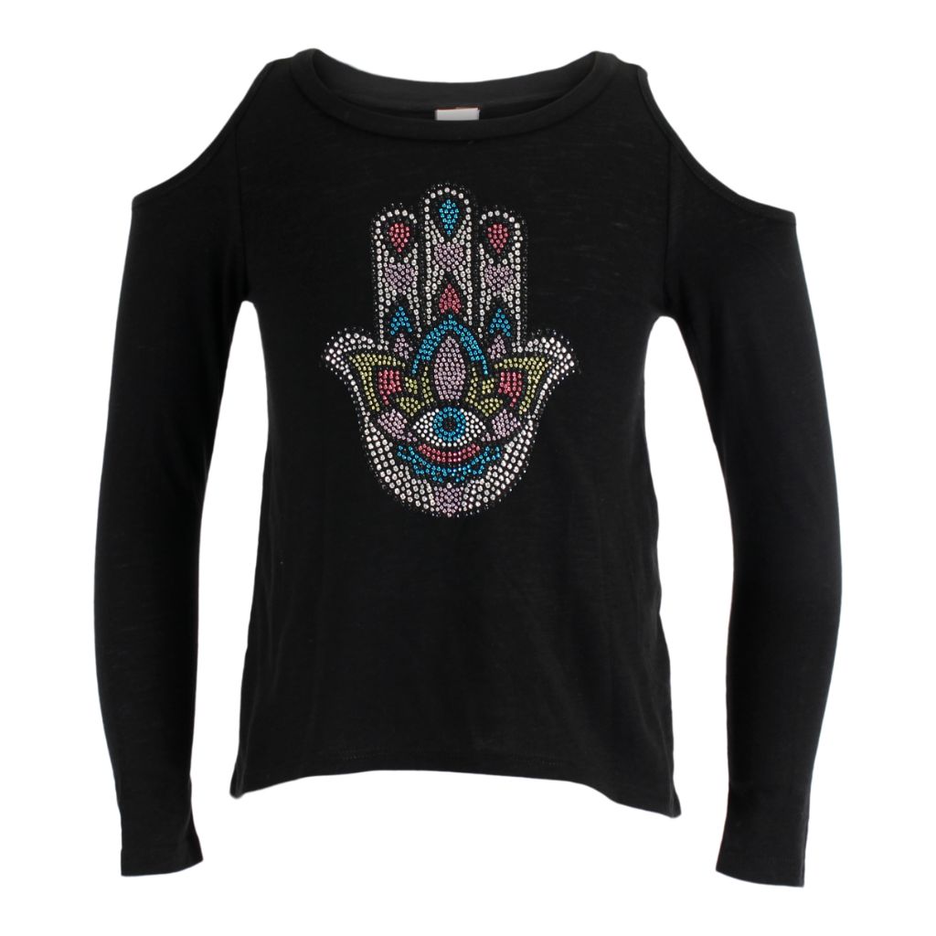 Long Sleeve Cold Shoulder with Hamsa Hand - Denny's