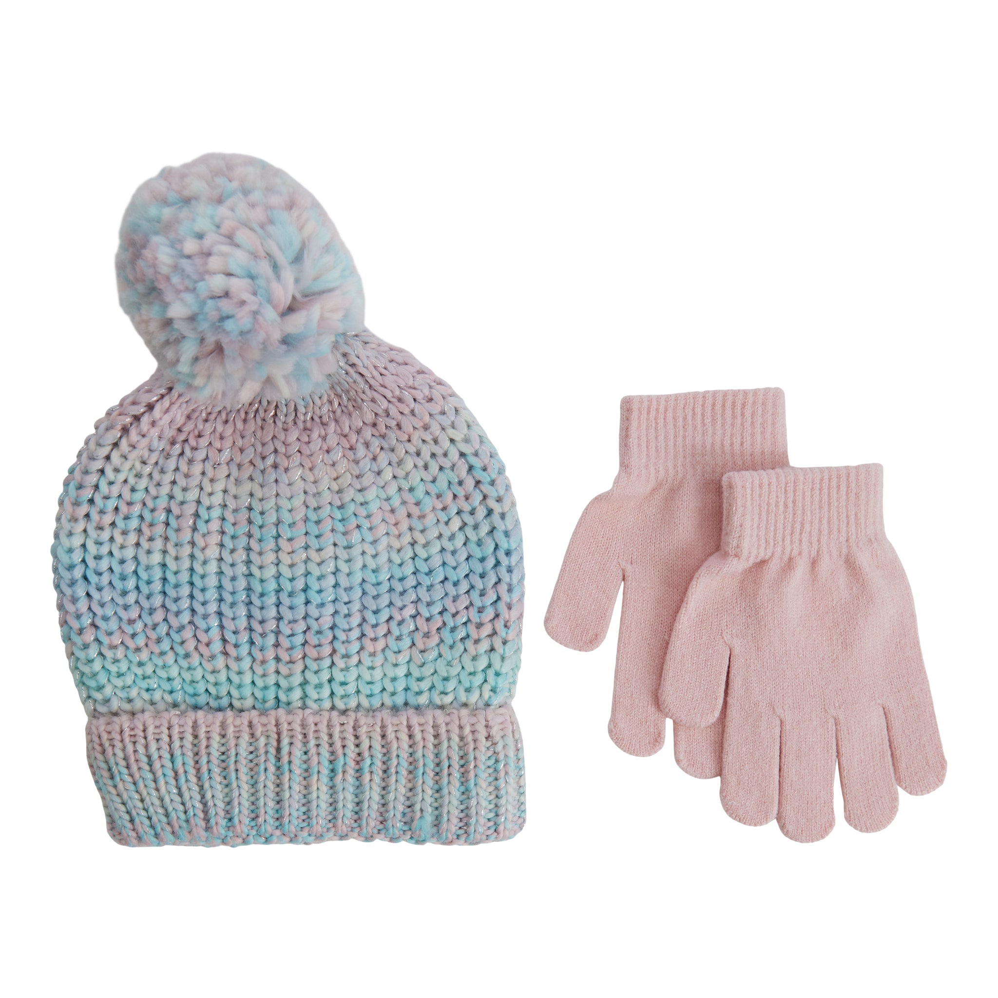 Space Dyed Metallic Hat & Glove Set - Denny's