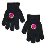 Pink Glitter Smiley Gloves - Denny's