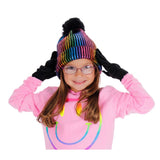 Pom Rainbow Sequin Hat and Glove Set - Denny's