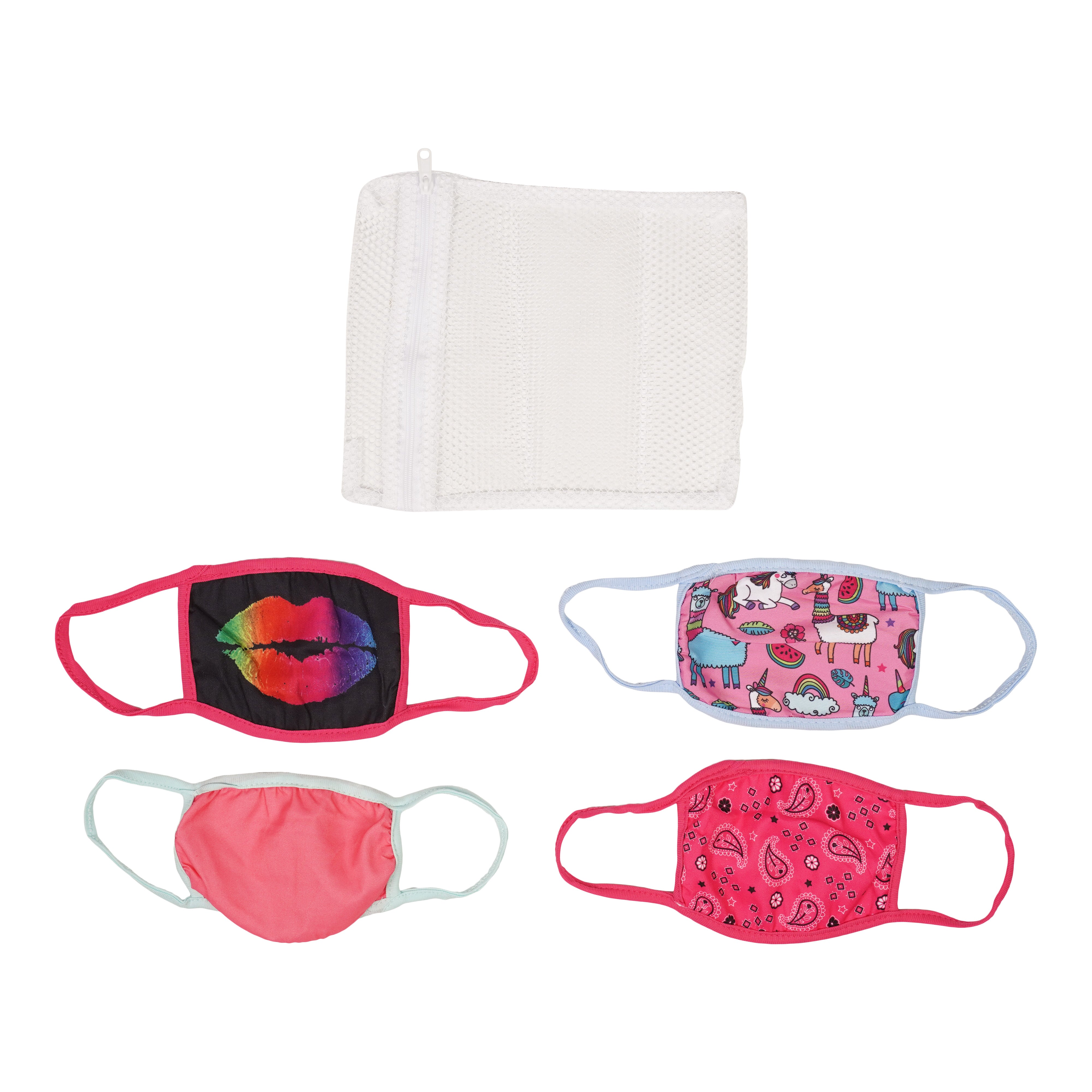Girls 5 pack Face Mask Lips Tie Dye Assorted - Denny's