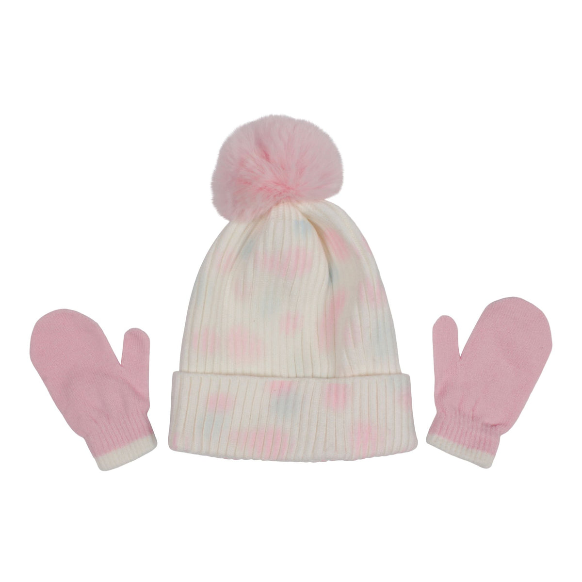 Tie Dye Beanie Pom Oversized & Mittens Set Toddler | Denny's