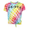 Short Sleeve Tee Cut Neck Rainbow Peace - Denny's