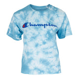 Short Sleeve Tie Dye Crush Crop Crew with Logo - Denny's