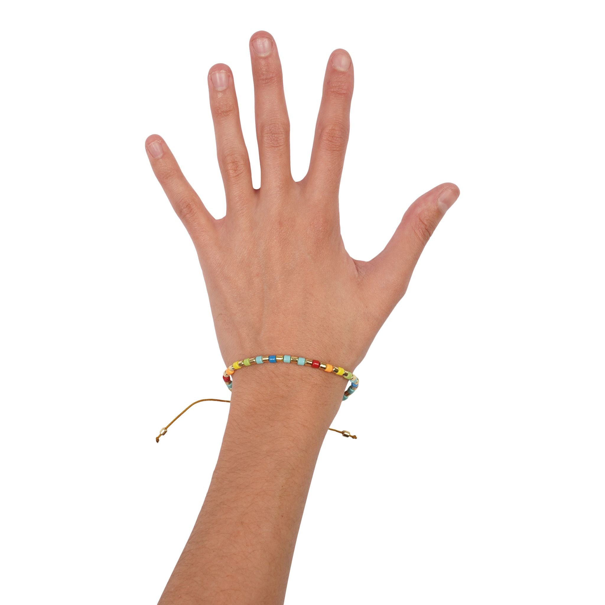 Small Rainbow & Gold Beaded Bracelet - Denny's
