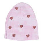 Pink Tie Dye Hat with Glitter Hearts - Denny's