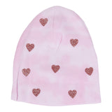 Pink Tie Dye Hat with Glitter Hearts - Denny's