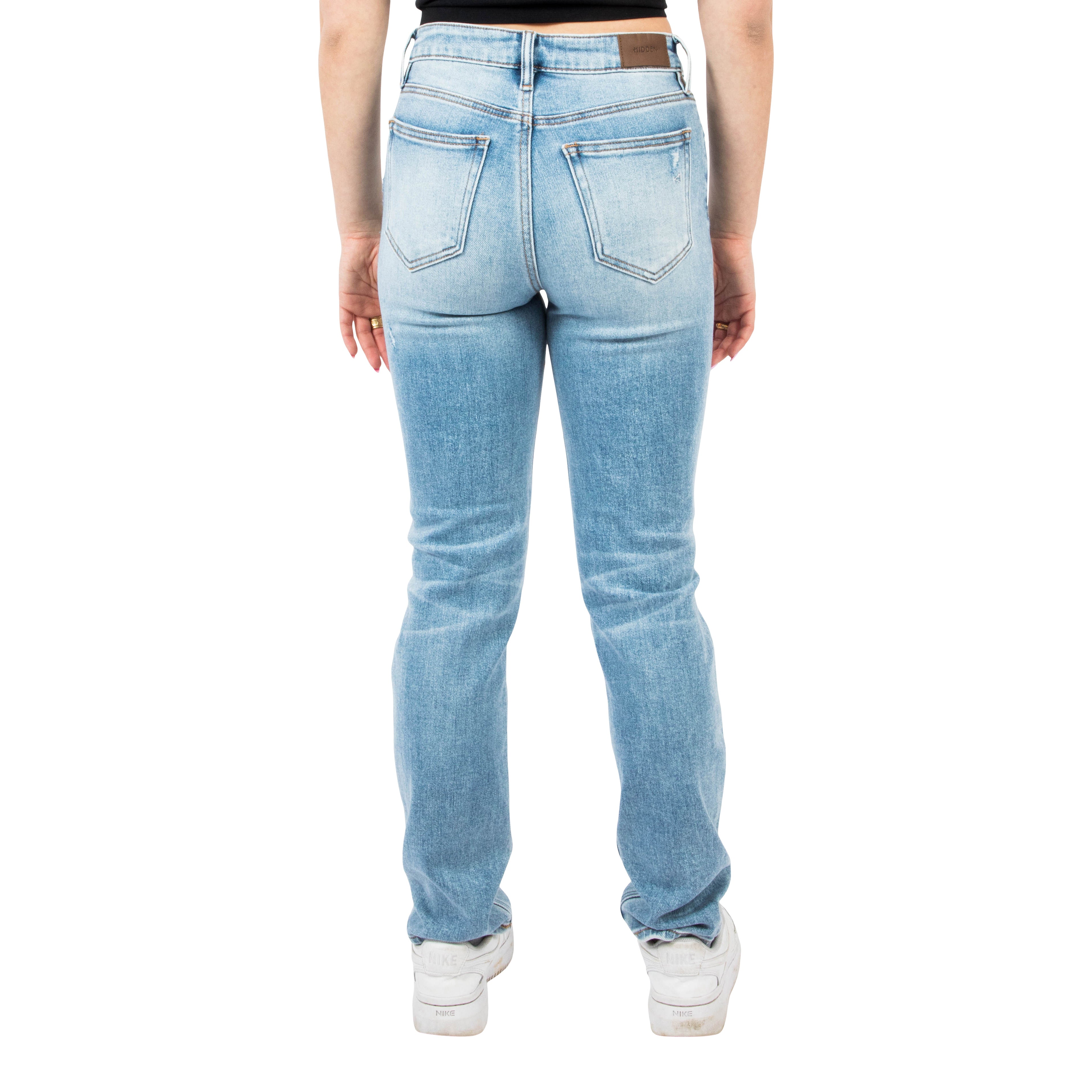 Zoey HR Knee Ripped Mom Jean - Denny's
