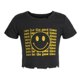 Here For The Good Times Crop Tee - Denny's