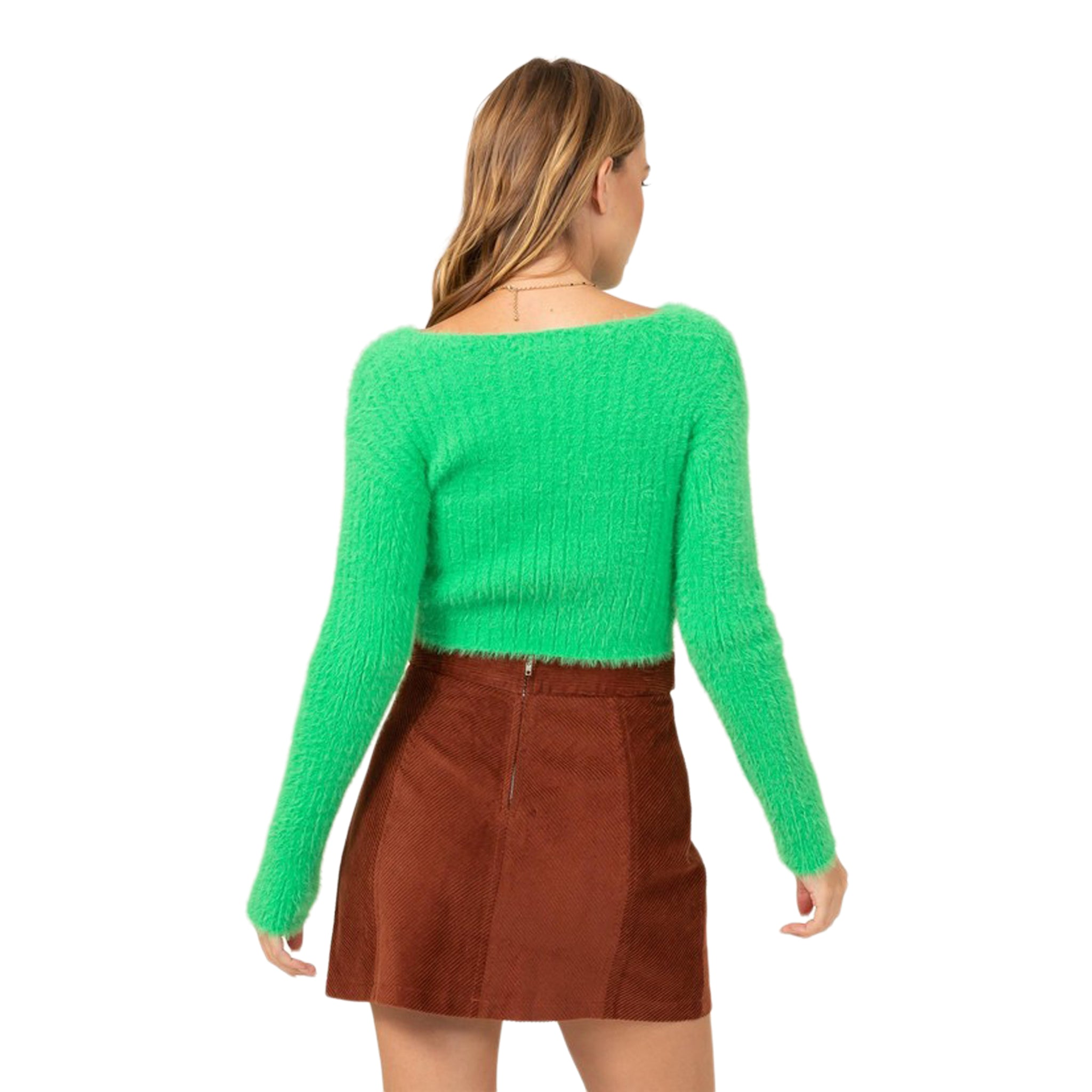 Crop Solid Sweater - Denny's