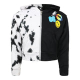 Patches Half Bleach Zip Hoodie - Denny's