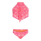 2pc Hi-neck Strawberry Bandana Bikini - Denny's