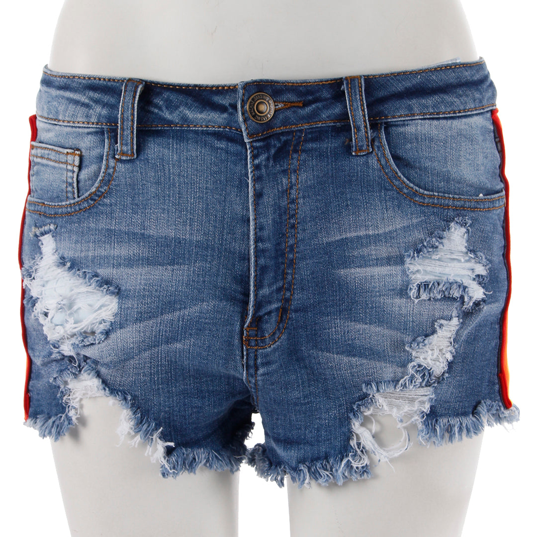 Rainbow Stripe Cut Off Short - Denny's