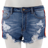 Rainbow Stripe Cut Off Short - Denny's