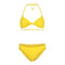 Solid Front Tie Triangle Top and Ruffle Hipster - Denny's