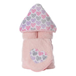 Multi Heart Hooded Towel and Washcloth - Denny's