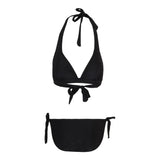 Solid Halter Top and Side Tie Bottom - Denny's