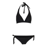 Solid Halter Top and Side Tie Bottom - Denny's
