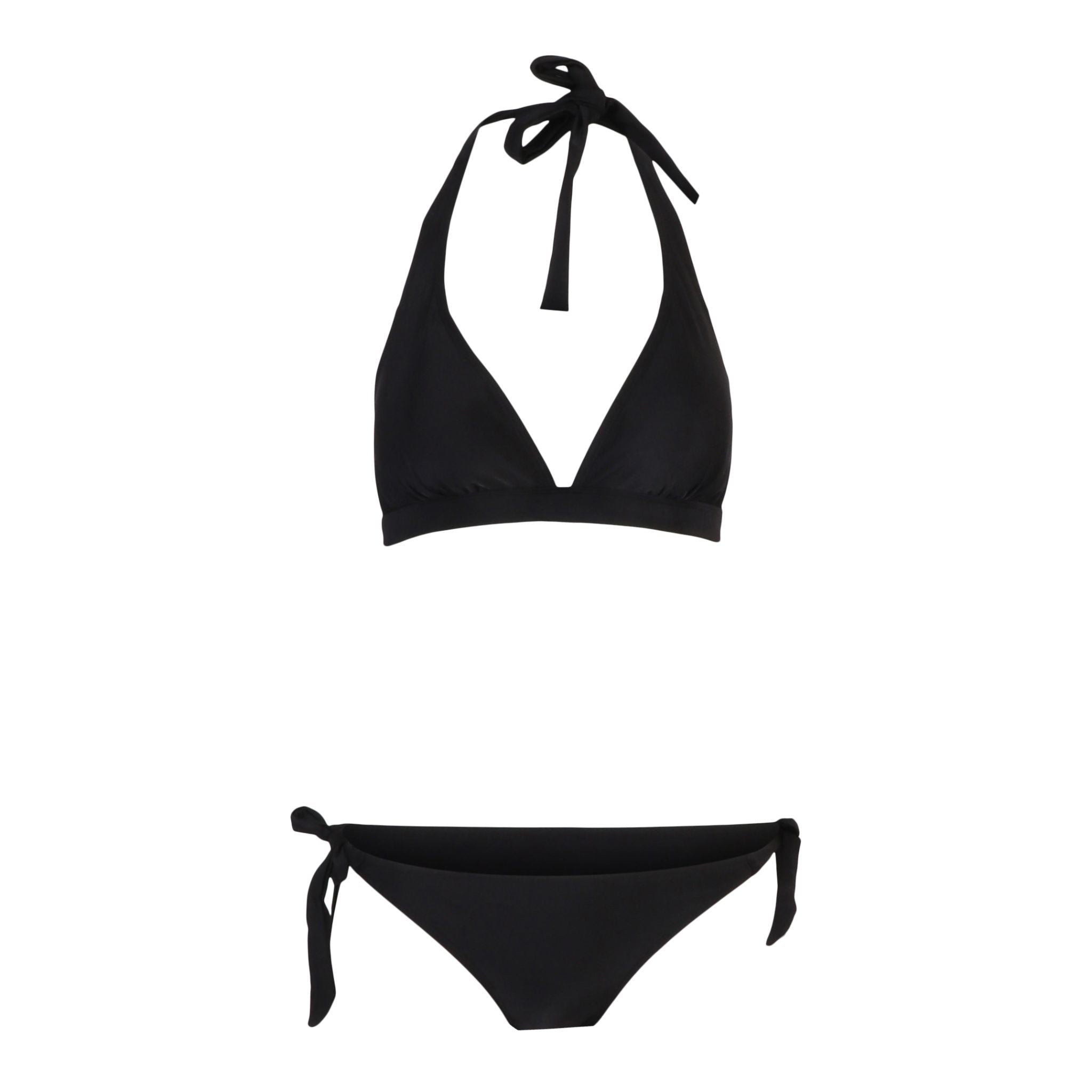 Solid Halter Top and Side Tie Bottom - Denny's
