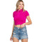 Mock Neck Fuzzy Crop Sweater - Denny's