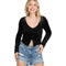 Vneck Fuzzy Crop Sweater - Denny's