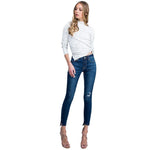 Mid Rise Distressed Ankle Skinny - Denny's