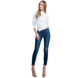 Mid Rise Distressed Ankle Skinny - Denny's
