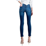 Mid Rise Distressed Ankle Skinny - Denny's