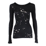 Long Sleeve Splatter Tie Dye Thermal Crew with Thumbhole - Denny's