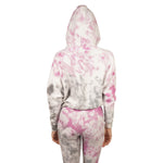 Pink & Grey Reversed Tie Dye Zip Hoodie - Denny's