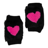 Heart Faux Fur Mitten Kids - Denny's