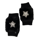 Embellished Star Faux Fur Mitten Kids - Denny's