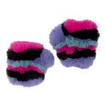 Striped Faux Fur Kids Mittens - Denny's