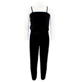 Velvet Jump Suit with Sport Stripe - Denny's