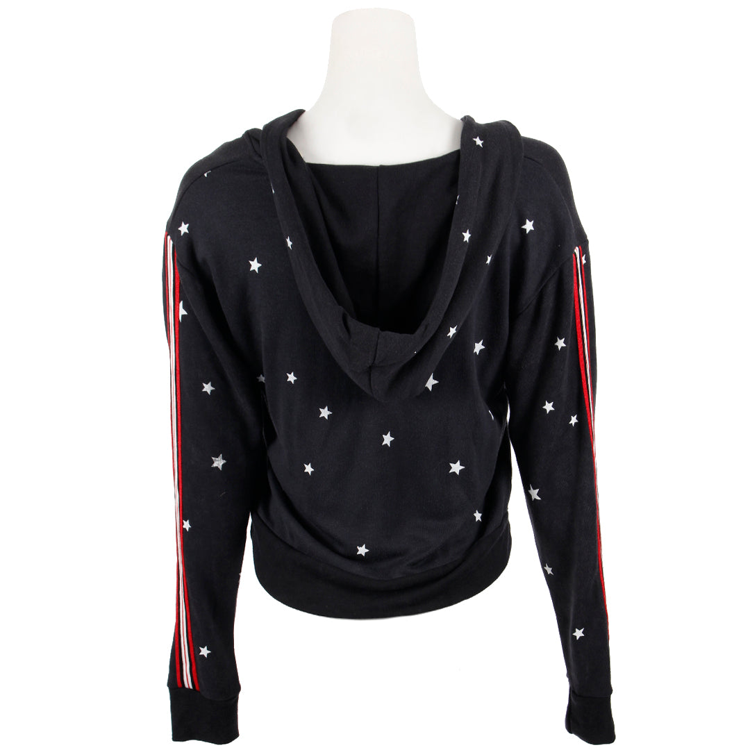 Black Hoody with Stars and Taping - Denny's