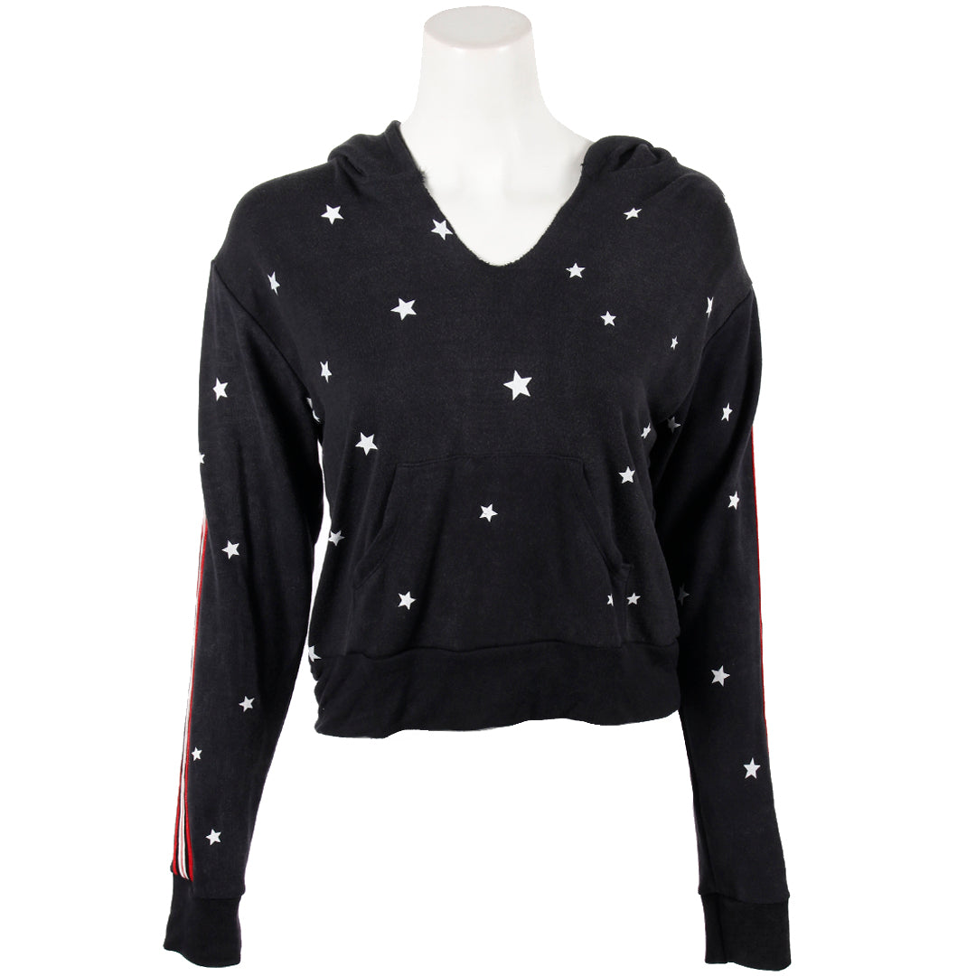 Black Hoody with Stars and Taping - Denny's