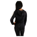 Bleach Splatter Hoody with Metallic Stars & Stripe - Denny's