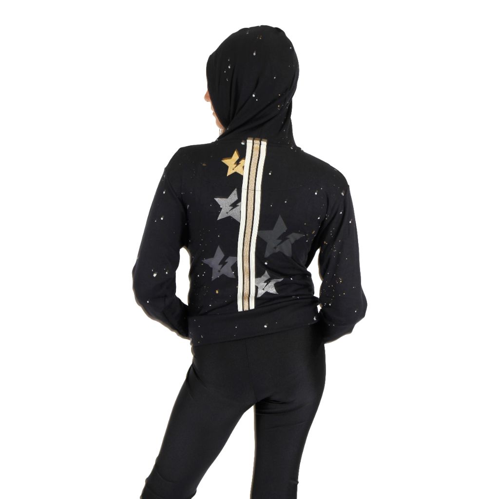 Zip Hoody with Metallic Splatter - Denny's