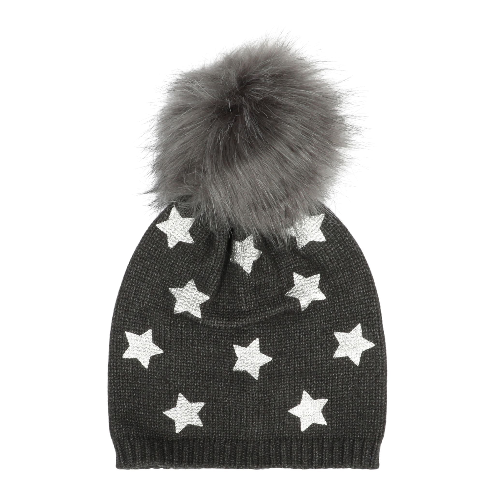 Foil Print Star Faux Pom Hat - Denny's