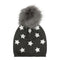 Foil Print Star Faux Pom Hat - Denny's