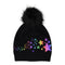 Rainbow Foil Stars Faux Pom Beanie - Denny's