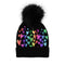 Rainbow Foil Hearts Faux Pom  Beanie - Denny's