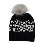 Silver Foil Hearts Faux Pom Beanie - Denny's