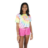 Bright Tie Dye Short Sleeve Crop Tee - Denny's