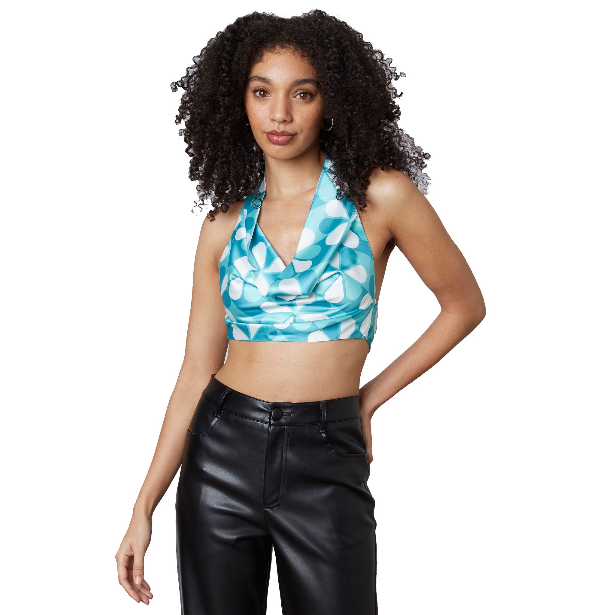 Printed Crop Halter Top - Denny's